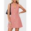 imagePRETTYGARDEN Summer Cocktail Dresses for Women Short 2026 Spring Halter V Neck Beach Party Backless A Line Mini DressPink