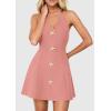 imagePRETTYGARDEN Summer Cocktail Dresses for Women Short 2026 Spring Halter V Neck Beach Party Backless A Line Mini DressPink