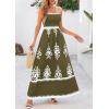 imagePRETTYGARDEN Summer Dress for Women 2026 Floral Sundress Spaghetti Strap Flowy Beach Vacation Boho Maxi DressesArmy Green White Floral