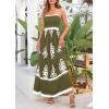 imagePRETTYGARDEN Summer Dress for Women 2026 Floral Sundress Spaghetti Strap Flowy Beach Vacation Boho Maxi DressesArmy Green White Floral