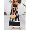 imagePRETTYGARDEN Summer Dress for Women 2026 Floral Sundress Spaghetti Strap Flowy Beach Vacation Boho Maxi DressesBlack White Floral