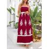 imagePRETTYGARDEN Summer Dress for Women 2026 Floral Sundress Spaghetti Strap Flowy Beach Vacation Boho Maxi DressesBurgundy White Floral