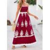 imagePRETTYGARDEN Summer Dress for Women 2026 Floral Sundress Spaghetti Strap Flowy Beach Vacation Boho Maxi DressesBurgundy White Floral