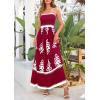 imagePRETTYGARDEN Summer Dress for Women 2026 Floral Sundress Spaghetti Strap Flowy Beach Vacation Boho Maxi DressesBurgundy White Floral