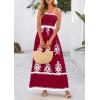 imagePRETTYGARDEN Summer Dress for Women 2026 Floral Sundress Spaghetti Strap Flowy Beach Vacation Boho Maxi DressesBurgundy White Floral