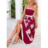 imagePRETTYGARDEN Summer Dress for Women 2026 Floral Sundress Spaghetti Strap Flowy Beach Vacation Boho Maxi DressesBurgundy White Floral