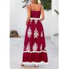 imagePRETTYGARDEN Summer Dress for Women 2026 Floral Sundress Spaghetti Strap Flowy Beach Vacation Boho Maxi DressesBurgundy White Floral