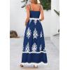 imagePRETTYGARDEN Summer Dress for Women 2026 Floral Sundress Spaghetti Strap Flowy Beach Vacation Boho Maxi DressesDark Blue White Floral
