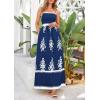 imagePRETTYGARDEN Summer Dress for Women 2026 Floral Sundress Spaghetti Strap Flowy Beach Vacation Boho Maxi DressesDark Blue White Floral