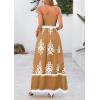 imagePRETTYGARDEN Summer Dress for Women 2026 Floral Sundress Spaghetti Strap Flowy Beach Vacation Boho Maxi DressesKhaki Floral