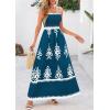 imagePRETTYGARDEN Summer Dress for Women 2026 Floral Sundress Spaghetti Strap Flowy Beach Vacation Boho Maxi DressesLake Blue White Floral