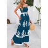 imagePRETTYGARDEN Summer Dress for Women 2026 Floral Sundress Spaghetti Strap Flowy Beach Vacation Boho Maxi DressesLake Blue White Floral