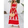imagePRETTYGARDEN Summer Dress for Women 2026 Floral Sundress Spaghetti Strap Flowy Beach Vacation Boho Maxi DressesRed White Floral