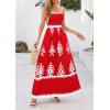 imagePRETTYGARDEN Summer Dress for Women 2026 Floral Sundress Spaghetti Strap Flowy Beach Vacation Boho Maxi DressesRed White Floral