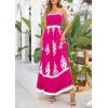 imagePRETTYGARDEN Summer Dress for Women 2026 Floral Sundress Spaghetti Strap Flowy Beach Vacation Boho Maxi DressesRose Red White Floral