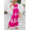 imagePRETTYGARDEN Summer Dress for Women 2026 Floral Sundress Spaghetti Strap Flowy Beach Vacation Boho Maxi DressesRose Red White Floral