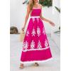 imagePRETTYGARDEN Summer Dress for Women 2026 Floral Sundress Spaghetti Strap Flowy Beach Vacation Boho Maxi DressesRose Red White Floral