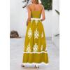 imagePRETTYGARDEN Summer Dress for Women 2026 Floral Sundress Spaghetti Strap Flowy Beach Vacation Boho Maxi DressesTurmeric White Floral