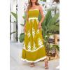imagePRETTYGARDEN Summer Dress for Women 2026 Floral Sundress Spaghetti Strap Flowy Beach Vacation Boho Maxi DressesTurmeric White Floral
