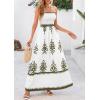imagePRETTYGARDEN Summer Dress for Women 2026 Floral Sundress Spaghetti Strap Flowy Beach Vacation Boho Maxi DressesWhite Army Green Floral