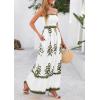 imagePRETTYGARDEN Summer Dress for Women 2026 Floral Sundress Spaghetti Strap Flowy Beach Vacation Boho Maxi DressesWhite Army Green Floral