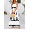 imagePRETTYGARDEN Summer Dress for Women 2026 Floral Sundress Spaghetti Strap Flowy Beach Vacation Boho Maxi DressesWhite Black Floral