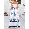 imagePRETTYGARDEN Summer Dress for Women 2026 Floral Sundress Spaghetti Strap Flowy Beach Vacation Boho Maxi DressesWhite Blue Floral