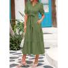 imagePRETTYGARDEN Summer Dresses for Women 2026 Elegant Classy Short Sleeve V Neck Ruffle A Line Belted Long Beach Vacation DressCyan