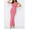 imagePRETTYGARDEN Summer Dresses for Women 2026 Lace Floral Bodycon Semi Formal Party Wedding Guest Boho Maxi DressPink