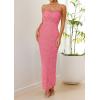 imagePRETTYGARDEN Summer Dresses for Women 2026 Lace Floral Bodycon Semi Formal Party Wedding Guest Boho Maxi DressPink
