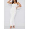 imagePRETTYGARDEN Summer Dresses for Women 2026 Lace Floral Bodycon Semi Formal Party Wedding Guest Boho Maxi DressWhite