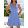 imagePRETTYGARDEN Sundresses for Women 2026 Casual Short Summer Dresses Sleeveless V Neck Tank A Line Spring Beach Vacation DressBlue