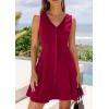 imagePRETTYGARDEN Sundresses for Women 2026 Casual Short Summer Dresses Sleeveless V Neck Tank A Line Spring Beach Vacation DressBurgundy