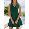 imagePRETTYGARDEN Sundresses for Women 2026 Casual Short Summer Dresses Sleeveless V Neck Tank A Line Spring Beach Vacation DressDark Green