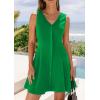 imagePRETTYGARDEN Sundresses for Women 2026 Casual Short Summer Dresses Sleeveless V Neck Tank A Line Spring Beach Vacation DressGreen