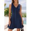 imagePRETTYGARDEN Sundresses for Women 2026 Casual Short Summer Dresses Sleeveless V Neck Tank A Line Spring Beach Vacation DressNavy Blue