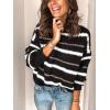 imagePRETTYGARDEN Sweaters for Women 2026 Long Sleeve Striped Knitted V Neck Pullover Jumper Tops Fall Outfits Fashion ClothingNarrow Striped Black