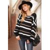 imagePRETTYGARDEN Sweaters for Women 2026 Long Sleeve Striped Knitted V Neck Pullover Jumper Tops Fall Outfits Fashion ClothingNarrow Striped Black