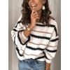 imagePRETTYGARDEN Sweaters for Women 2026 Long Sleeve Striped Knitted V Neck Pullover Jumper Tops Fall Outfits Fashion ClothingNarrow Striped White