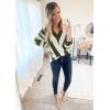 imagePRETTYGARDEN Sweaters for Women 2026 Long Sleeve Striped Knitted V Neck Pullover Jumper Tops Fall Outfits Fashion ClothingStriped Army Green