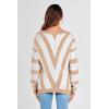 imagePRETTYGARDEN Sweaters for Women 2026 Long Sleeve Striped Knitted V Neck Pullover Jumper Tops Fall Outfits Fashion ClothingStriped Beige