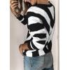imagePRETTYGARDEN Sweaters for Women 2026 Long Sleeve Striped Knitted V Neck Pullover Jumper Tops Fall Outfits Fashion ClothingStriped Black