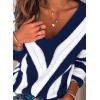 imagePRETTYGARDEN Sweaters for Women 2026 Long Sleeve Striped Knitted V Neck Pullover Jumper Tops Fall Outfits Fashion ClothingStriped Blue