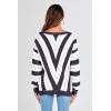 imagePRETTYGARDEN Sweaters for Women 2026 Long Sleeve Striped Knitted V Neck Pullover Jumper Tops Fall Outfits Fashion ClothingStriped Dark Grey