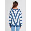 imagePRETTYGARDEN Sweaters for Women 2026 Long Sleeve Striped Knitted V Neck Pullover Jumper Tops Fall Outfits Fashion ClothingStriped Dark Royal Blue