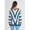 imagePRETTYGARDEN Sweaters for Women 2026 Long Sleeve Striped Knitted V Neck Pullover Jumper Tops Fall Outfits Fashion ClothingStriped Denim Blue