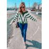 imagePRETTYGARDEN Sweaters for Women 2026 Long Sleeve Striped Knitted V Neck Pullover Jumper Tops Fall Outfits Fashion ClothingStriped Green