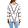 imagePRETTYGARDEN Sweaters for Women 2026 Long Sleeve Striped Knitted V Neck Pullover Jumper Tops Fall Outfits Fashion ClothingStriped Grey
