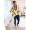 imagePRETTYGARDEN Sweaters for Women 2026 Long Sleeve Striped Knitted V Neck Pullover Jumper Tops Fall Outfits Fashion ClothingStriped Mustard Yellow