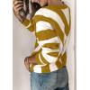 imagePRETTYGARDEN Sweaters for Women 2026 Long Sleeve Striped Knitted V Neck Pullover Jumper Tops Fall Outfits Fashion ClothingStriped Mustard Yellow
